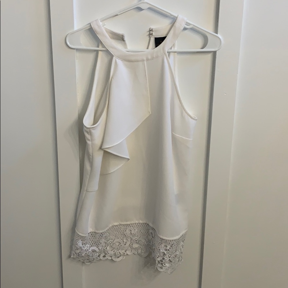 White tank with lace detailing